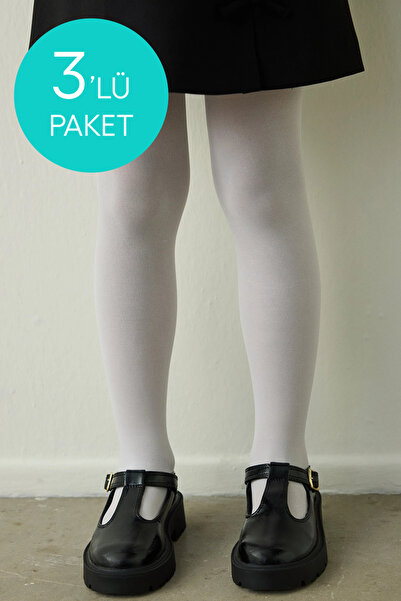 Penti Момичешки трио пакет бели чорапогащи Pretty Micro 40