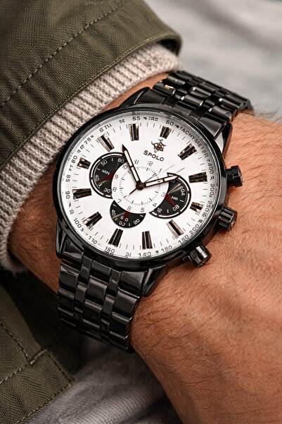 S.POLO Gümüş Renk Beyaz Kadran Erkek Kol Saati