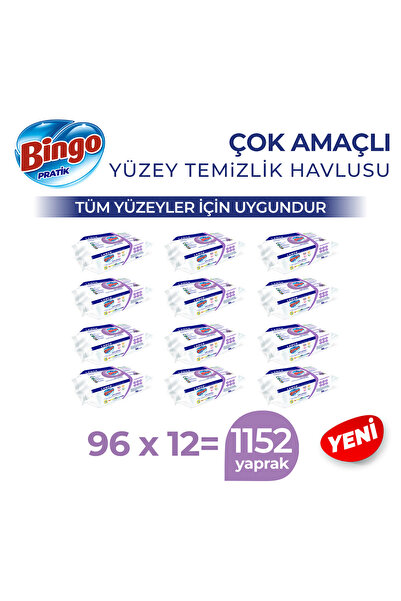 Bingo Yüzey Temizlik Havlusu Large Lavanta 96x12 (1152 YAPRAK)