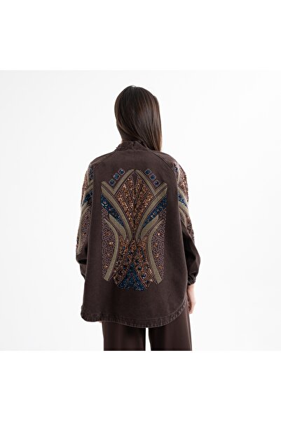 Dadali كيمونو نسائي من القطن بأكمام طويلة مطرز بالحجر