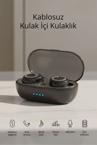 Piranha 9958 TWS Kablosuz Bluetooth Kulaklık | Bluetooth 5.3 | Mikrofonlu | Şarjlı | Android & iOS
