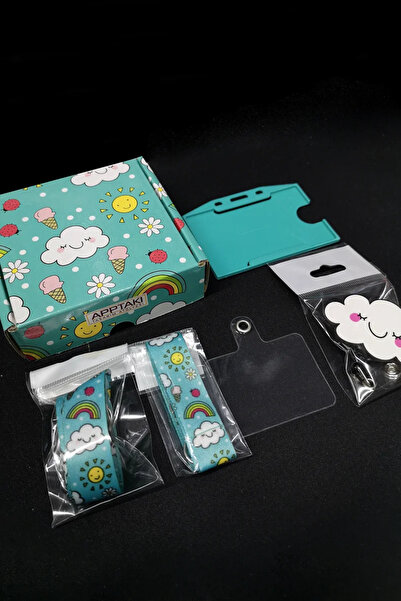 Bahar Güneş Gökkuşağı 5 li Kutulu Set Boyun İpi Yoyo Anahtarlık