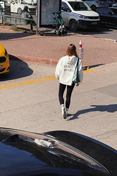 Le'Sluette Γυναικείο φούτερ oversized 100% βαμβάκι με τύπωμα Pilates Health I...