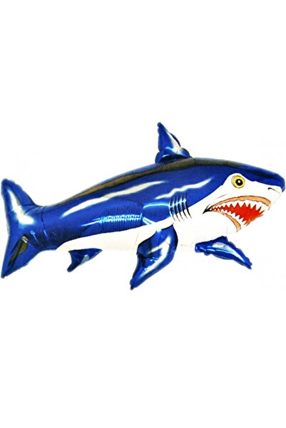 Pandoli بالون بارتيدي مينيشيب 35 سم فويل سمكة قرش لون أزرق