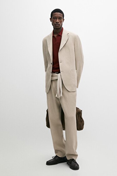 Massimo Dutti Keten takım blazer