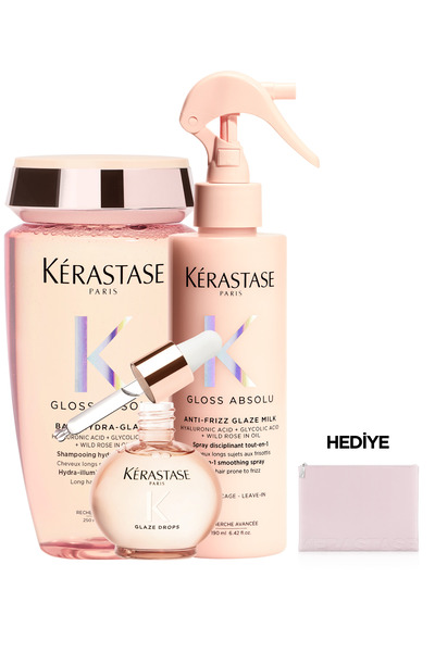 Kerastase Gloss Absolu Elektriklenme Karşıtı Saç Bakım Seti - Bain & Spray & Oil
