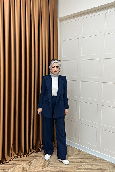 Stilife Dört Düğme Ceket Takım Lacivert