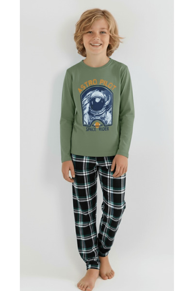 vitmo Σετ πιτζάμες για αγόρια με μακριά μανίκια 100% βαμβάκι Astro Pilot