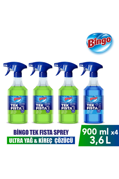 Bingo Sprey Yağ Çözücü 900 MLX3 + Sprey Kireç Sökücü 900 MLX1