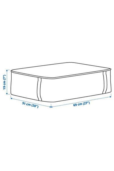 TEZPAZAR Premium Ürün Kaliteli Dayanıklı Çarşaf Nevresim Giysi Saklama Kutusu 69X51X19 0077765