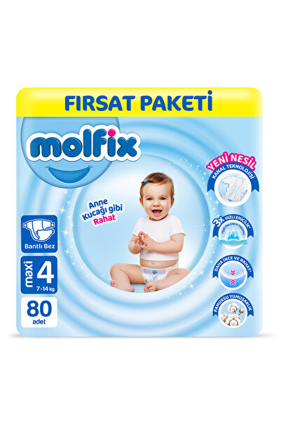 Molfix Bebek Bezi 4 Beden Maxi Fırsat Paketi 80 Adet