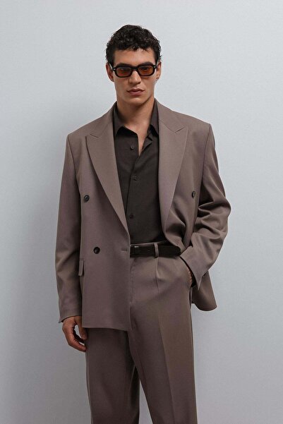 Antioch Vizon Relax Fit Kruvaze Erkek Blazer Ceket