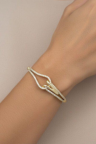 XUPING JEWELRY Stil Incisi/Xupıng Jewelry 14 Ayar Altın Kaplama Düğüm Model Z...