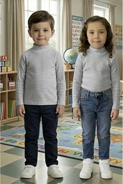 BİLGENS BUTİK Παιδικό βαμβακερό γκρι Badi