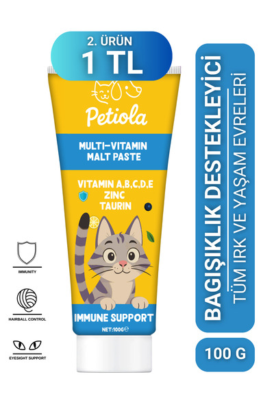 Petiola Bagışıklık Destekleyici, Tüy Yumağı Ve Kusma Önleyici Multivitamin Ke...