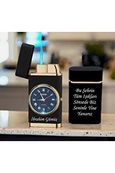 KARHEDİYE Kişiye Özel Isimli Baskılı Saatli Çakmak Pürmüz Sevgiliye Arkadaşa ...
