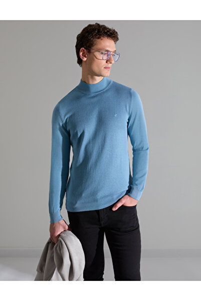 Pierre Cardin Blue Slim Fit Half Turtleneck Basic Knitwear Sweater 50314176-V...