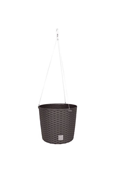 Prosperplast Ghiveci decorativ cu lant, rotund, maro, 25.621.9 cm, Rato Round WS
