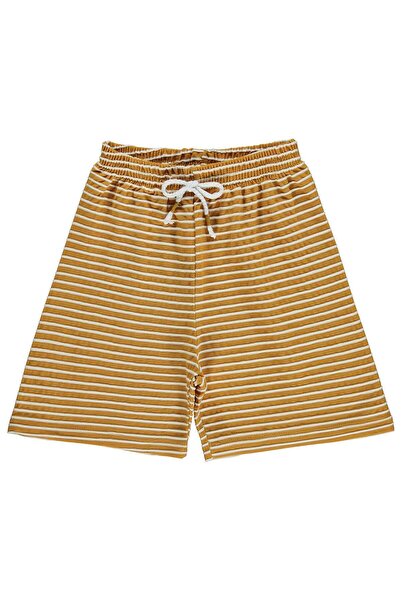 Civil Boys Embossed Striped Shorts for 6-9 Years Old - Mustard