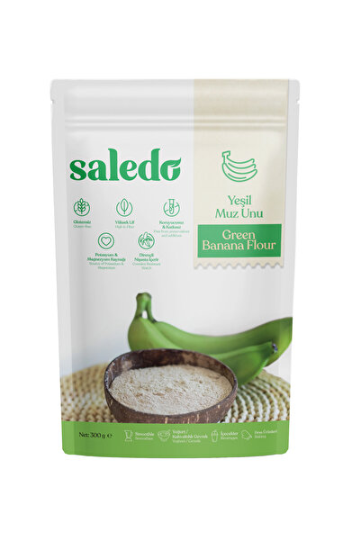 saledo Glutensiz Yeşil Muz Unu 300 gr Katkısız, Doğal, Vegan