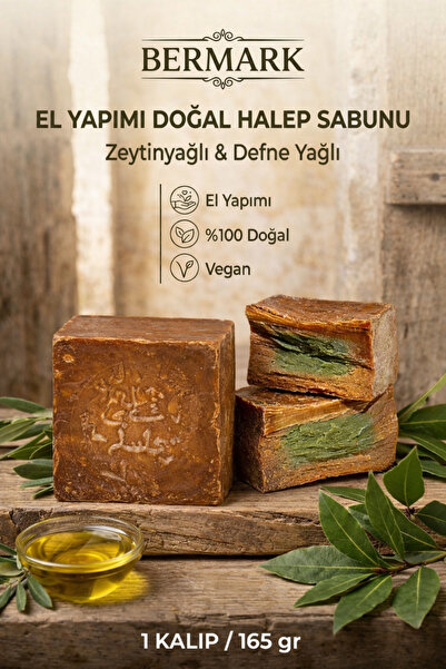 bermark El Yapımı Doğal Halep Sabunu, Zeytinyağlı- Defne Yağlı Halep/arap Sab...