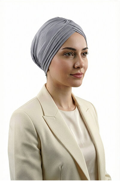 Jusmart Gri Çapraz 3 Bantlı Tesettür Bonesi ◆ Kaymayı Azaltan Tasarım ◆ Günlü...