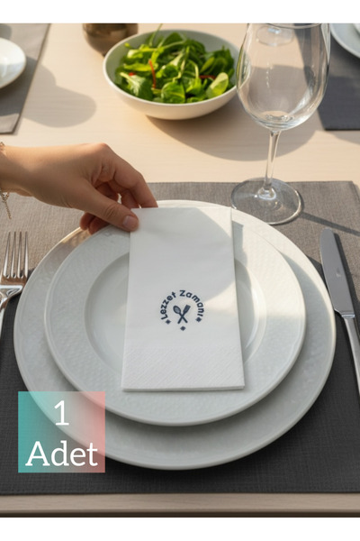 tugce shopping Lezzet Siyah Baskılı Sunum Peçetesi Şık Masa Peçetesi Kahvaltı...