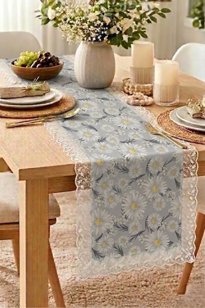 Rona Home Ranır Runner Γκρι ράνερ με σχέδιο μαργαρίτας που πλένεται και σβήνε...