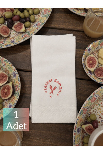 tugce shopping Lezzet Zamanı Kırmızı Baskılı Sunum Peçete Şık Masa Peçetesi K...