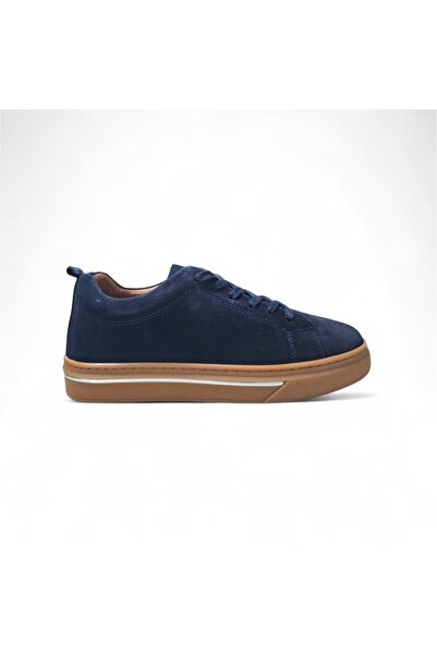 M.P. Premium Men's Nubuck Leather Casual Shoes L6785 - Navy Blue - 44