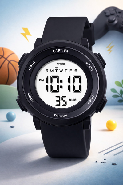 captiva Erkek Coçuk Siyah Dijital  Kol Saat