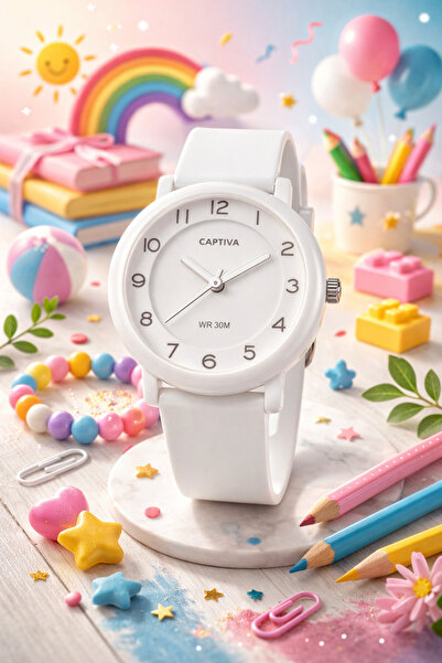 captiva 30 Mt Water Resistant Analog Silicone Cord Children Wrist Watch Cp.Yn...