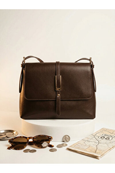 Çanta Trend Γυναικεία τσάντα χιαστί vintage από μαλακό δέρμα 5 θέσεων σε καφέ...