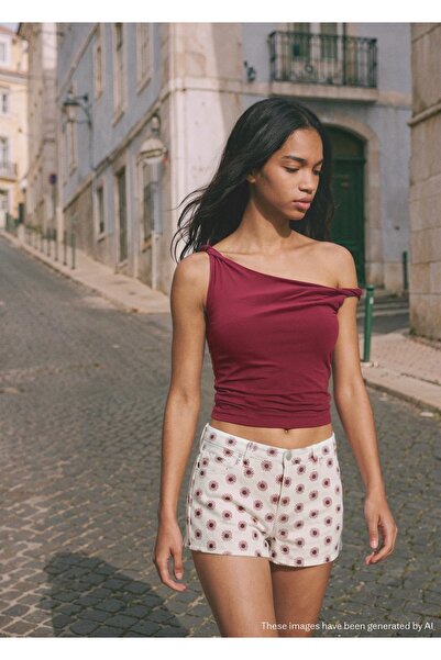 Mango Teen Çiçek desenli mini şort