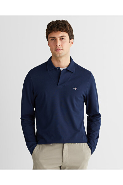 Gant Erkek Lacivert Slim Fit V Yaka Polo