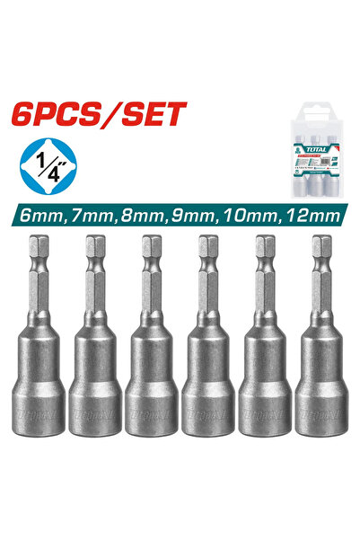 TOTAL طقم مقبس مغناطيسي مكون من 6 قطع - TAC2765061
