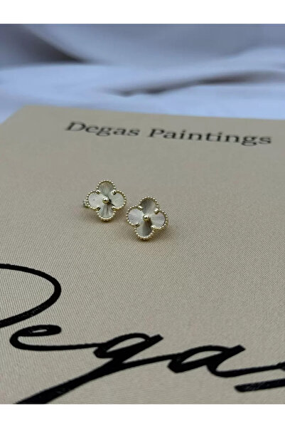 Luseda Kararmaz Vip Gold Flower Figured Women's Earrings