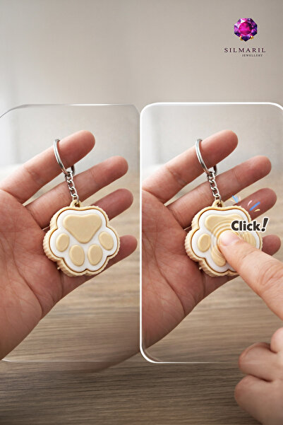 Silmaril Store pisică Patisi Click breloc – Switch albastru Fidget Stres brel...