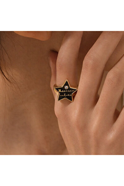 Black Star Ring - Adjustable