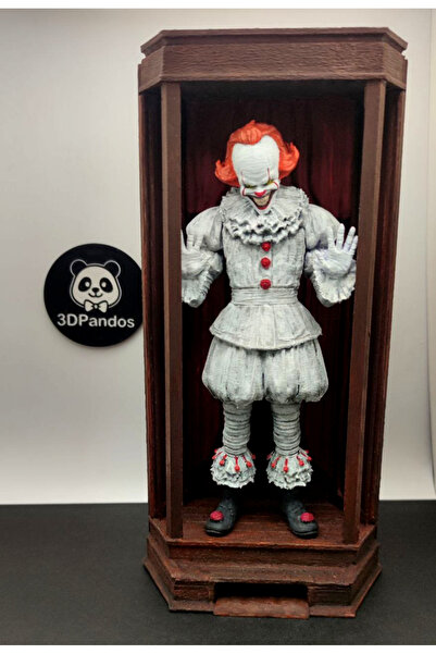 3D Pennywise - Derry Diorama Standlı - It Palyaço Korku Filmi Figürü - 22cm -...