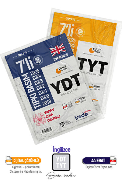 İrade Yayınları 2026 Tyt - Yks Dil (YDT) İngilizce Ösym Çıkmış Sorular Son 7 ...