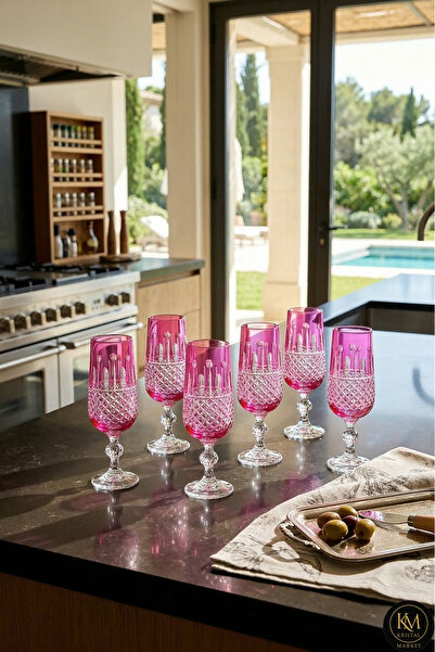 Kristal Market Kristal El Işçiliği Kahve Yanı Su Bardağı Royal Flüt Bohemia 6...