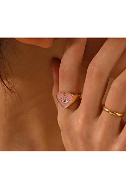 Markiz Takı خاتم عين القلب الوردي قابل للتعديل