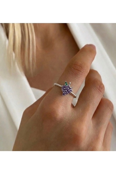 Markiz Takı خاتم عنب مرصع بالأحجار للنساء