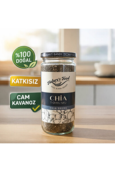 NATURES FOOD Chia Tohumu Cam Kavanoz Net 320gr Yüksek Lifli Tok Tutan Süper G...