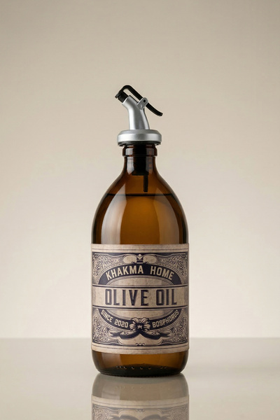 KHAKMA 500 Ml Black Color Italian Glass Oil Pot Vintage Oil Pot 500vintage1