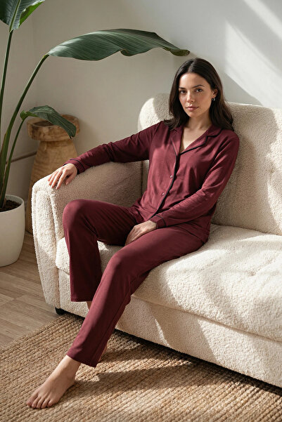 Espuar 765 Γυναικείο σετ πιτζάμες από χτενισμένο βαμβάκι με κουμπιά σε όλο το...