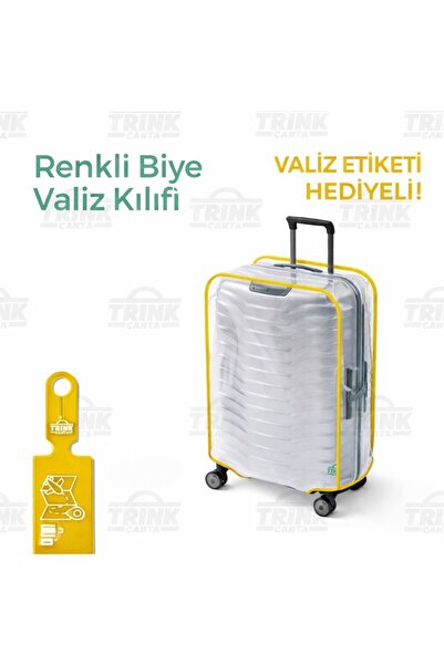 Heybeoutlet غطاء حقيبة شفاف من ترينك حقيبة وغطاء حماية للحقيبة ملون *أصفر*