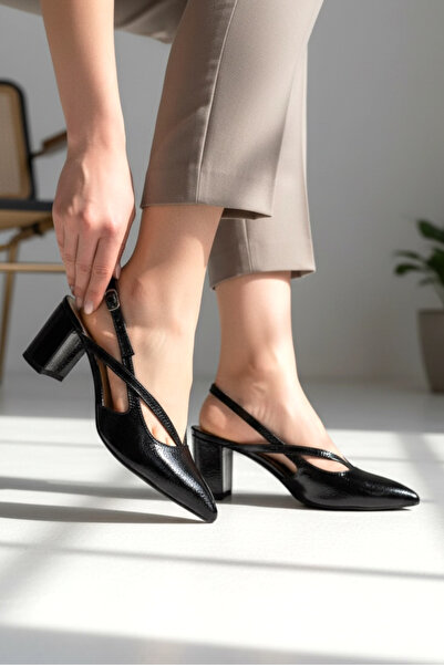 TUNAELLİ PANTOFI CU TOC NUMĂRUL 34-35-40-41 PIELE NEGRĂ PENTRU FEMEI
