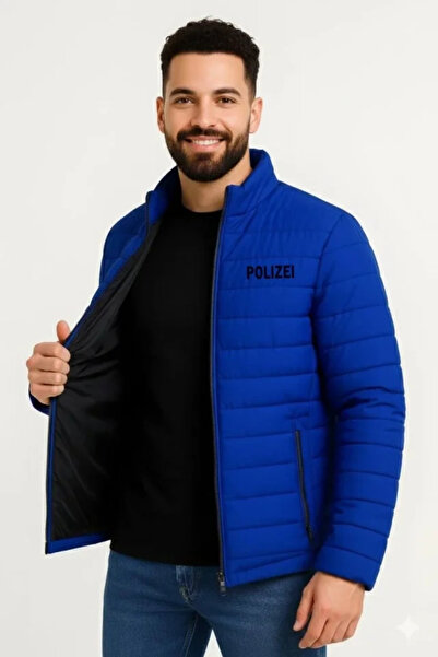 Butik معطف بومبر مبطن للرجال من Micro Water Repellent B مطبوع مزود بسحاب - S ...